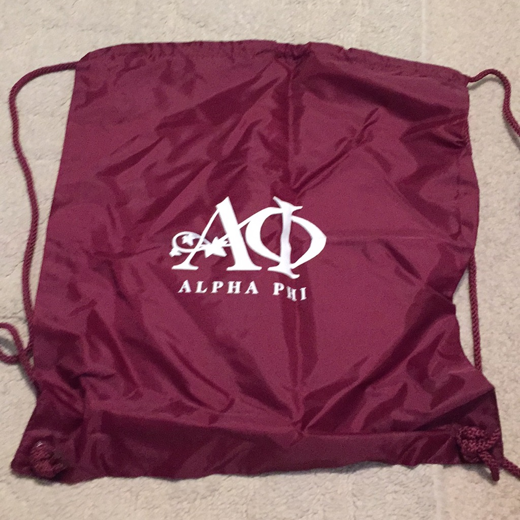 Alpha Phi Drawstring Backpack